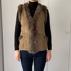 Leather fur vest